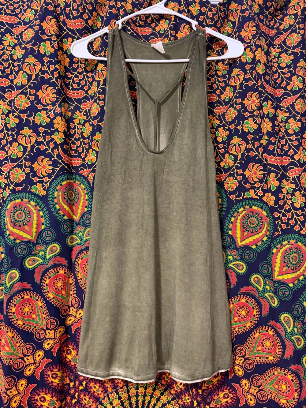 We The Free by Free People Olive Green Racerback Tank